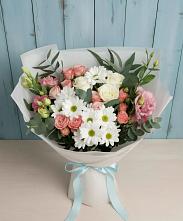 Букет цветов из:  Розы, Лизиантусы и Хризантемы #REPLACE_PRED# Шестаково