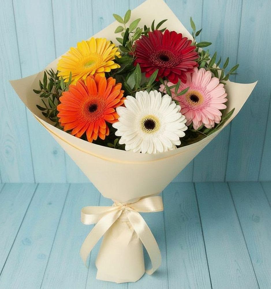 Букет цветов из: Герберы в Шестаково