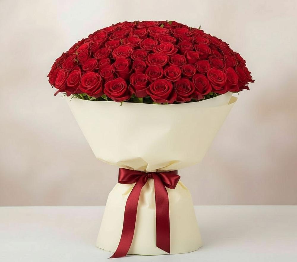 Букет 101 Красная роза Милано в Шестаково