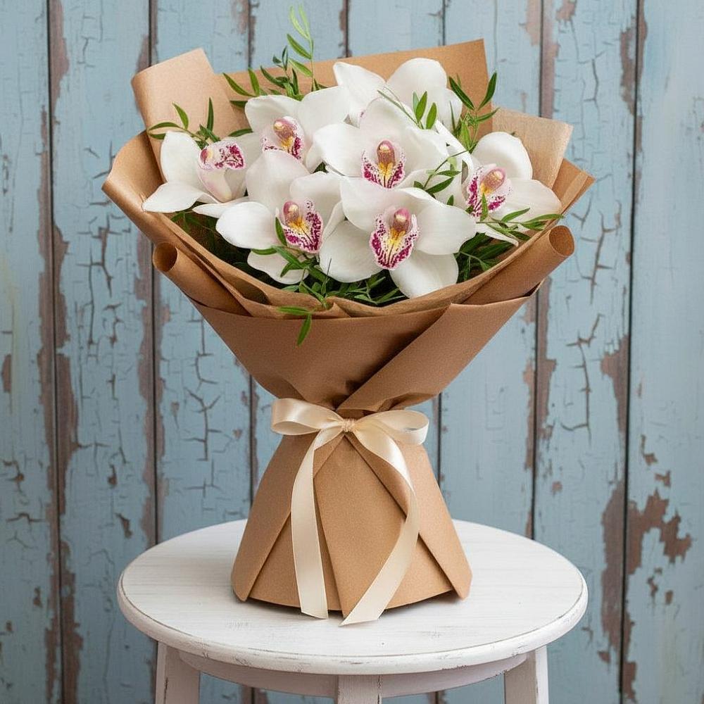 Букет цветов из: Орхидеи и Розы в Шестаково