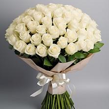 Букет 101 беля роза Белоснежка в Шестаково