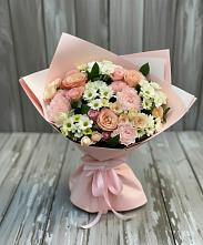 Букет цветов из:  Гвоздики, Розы и Хризантемы в Шестаково