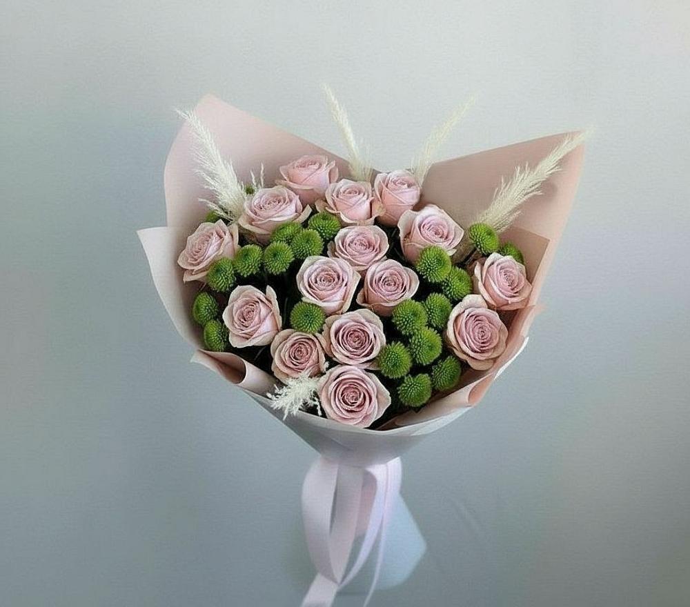 Букет цветов из: Розы и Хризантемы в Шестаково