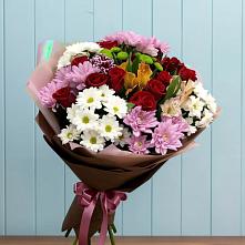 Букет цветов из:  Розы, Хризантемы и Альстромерии в Шестаково