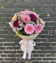 Букет цветов из:  Герберы и Хризантемы в Шестаково