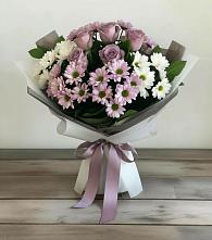 Букет цветов из:  Хризантемы и Розы в Шестаково