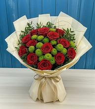 Букет цветов из:  Розы и Хризантемы в Шестаково