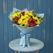 Букет цветов из:  Альстромерии и Хризантемы #REPLACE_PRED# Шестаково